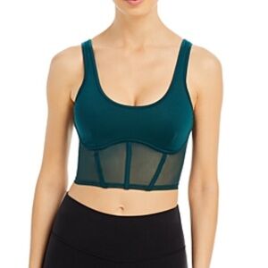 ALO Airbrush Mesh Corset- Midnight Green